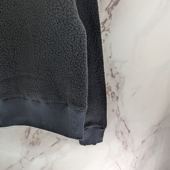 Everlane Sweatshirt Womens Black The Sherpa Teddy Fuzzy Fleece Renew Crew - Picture 5 of 14